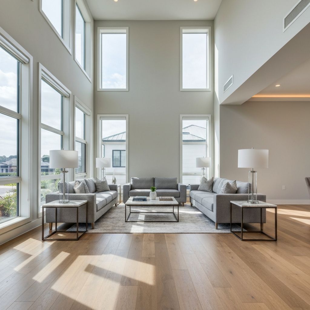Professional interior photograph of a modern living room